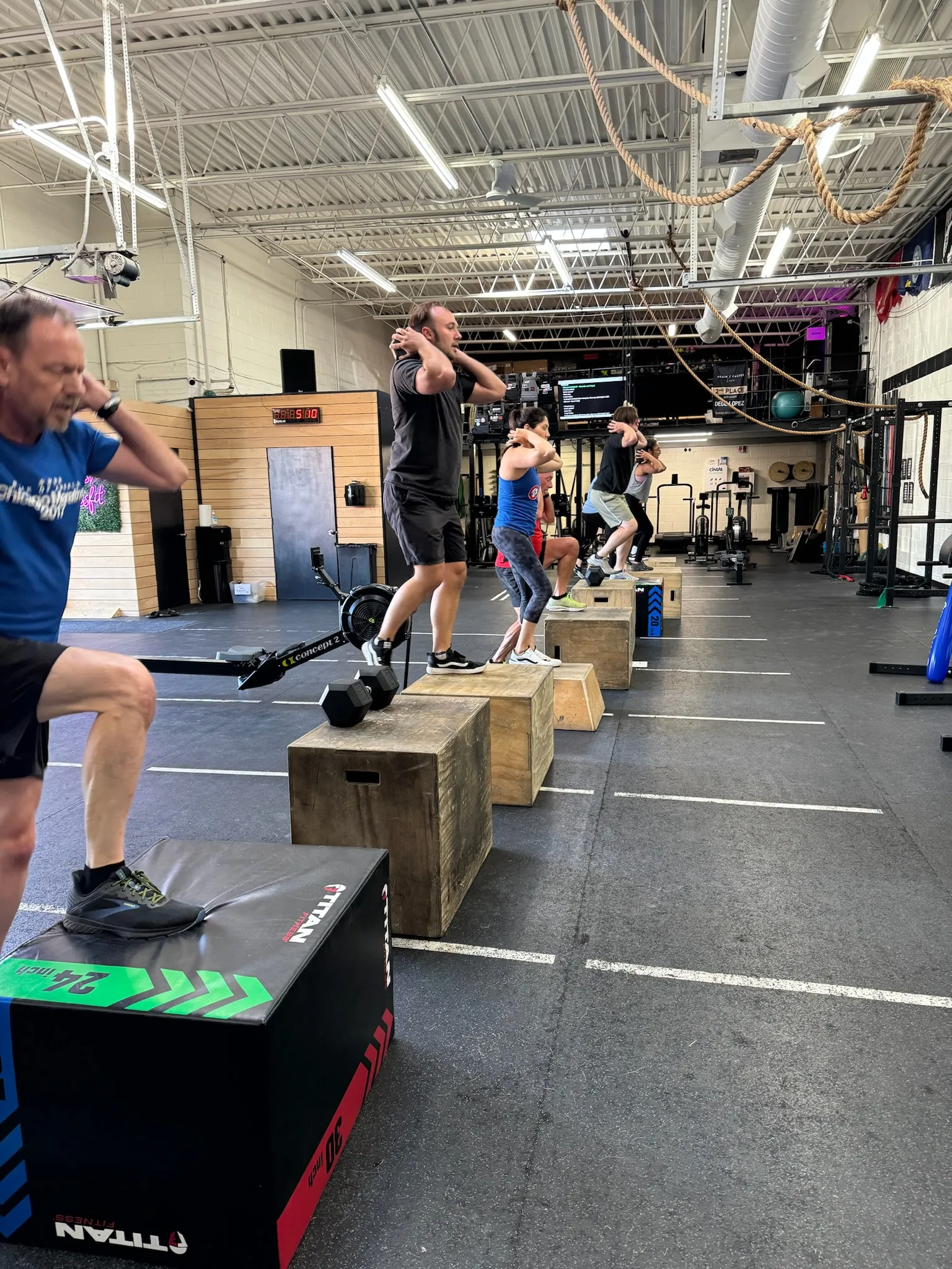 Box step-ups at Moonshot CrossFit