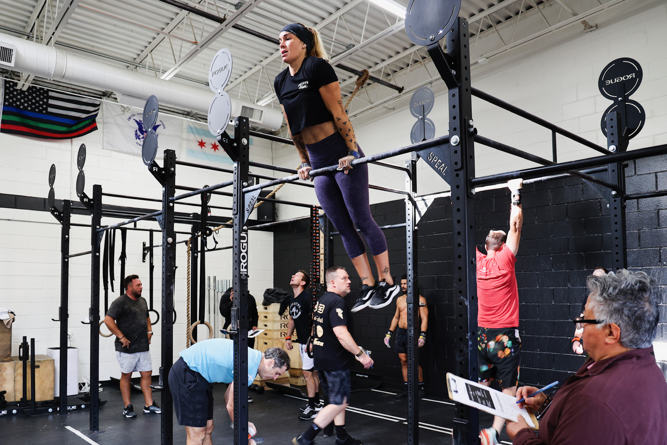 Athlete doing a muscle up