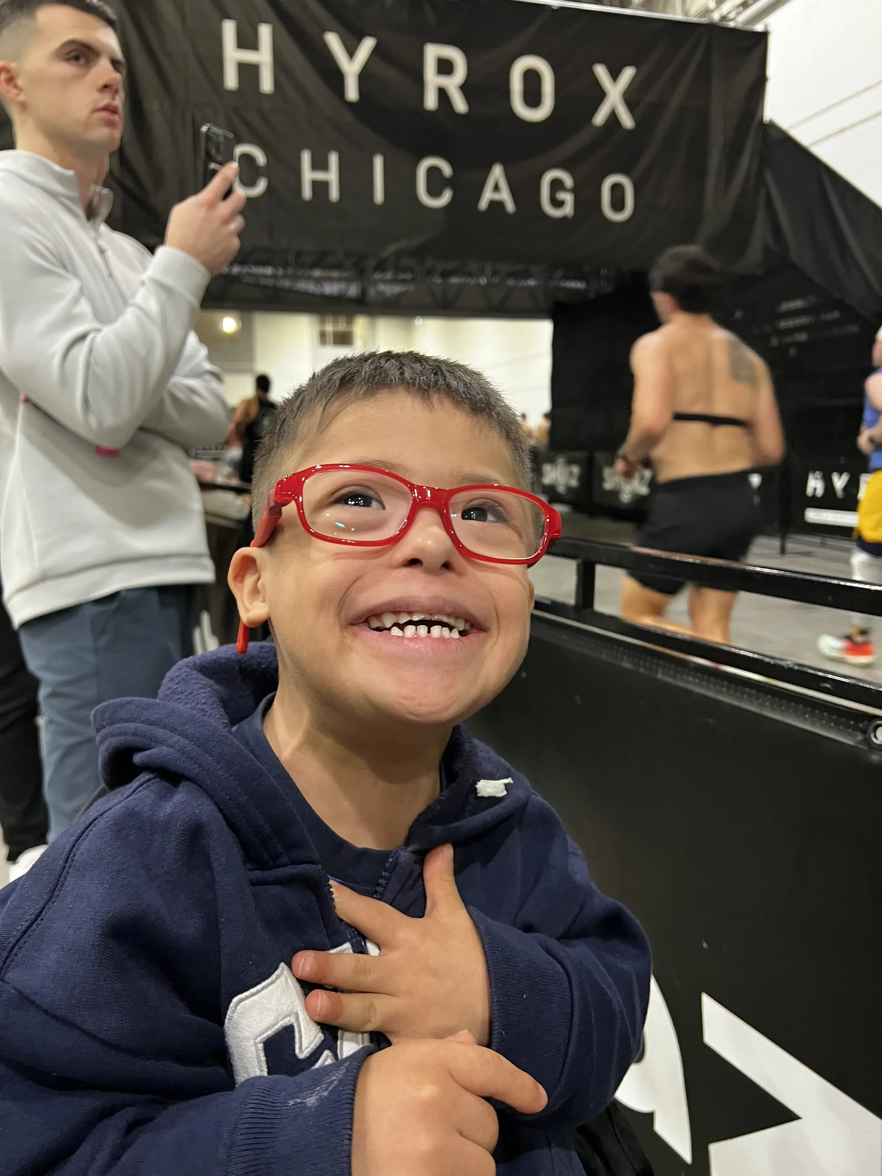 Young Moonshot fan cheering at HYROX Chicago