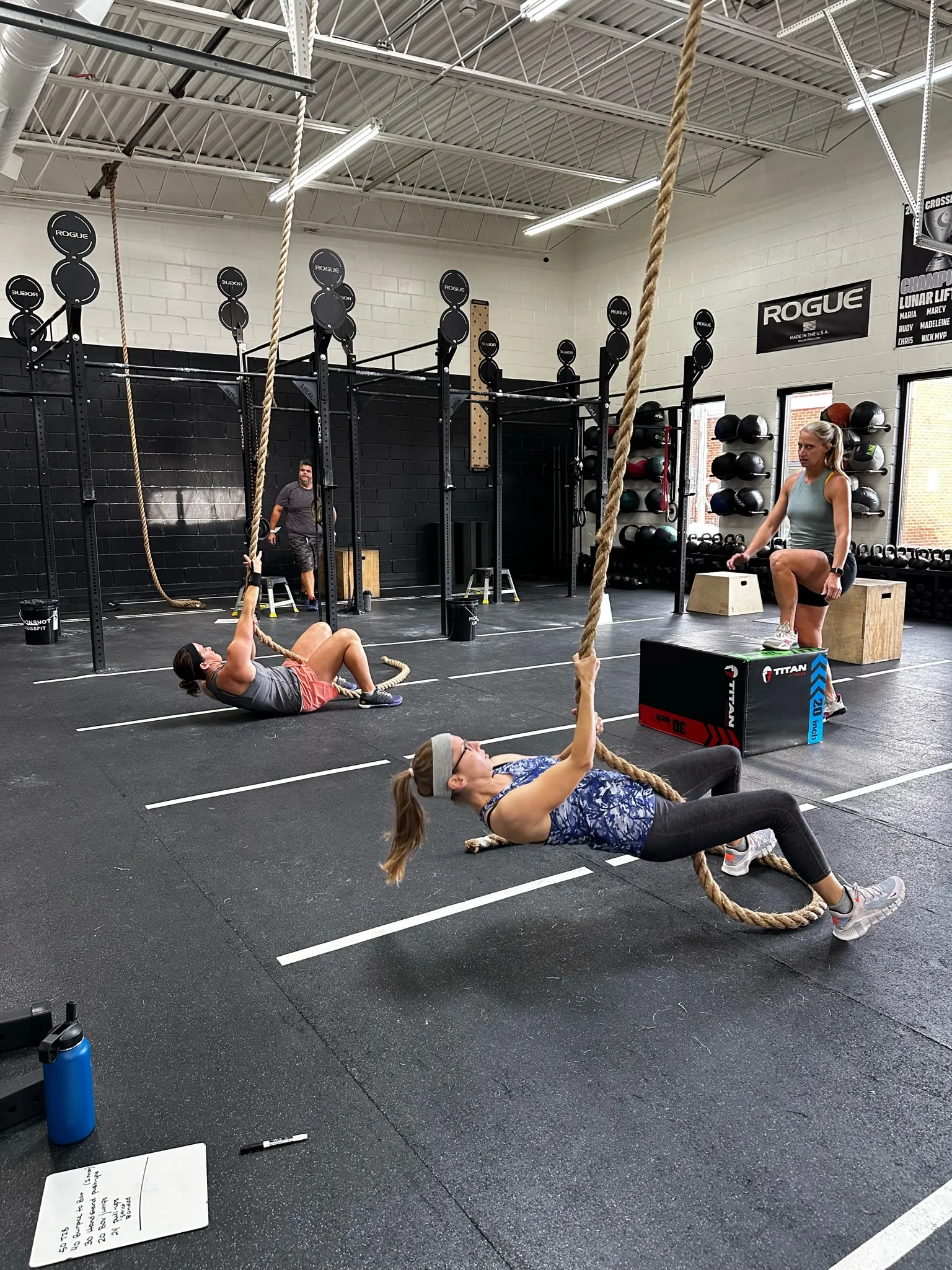 Rope climb at Moonshot CrossFit